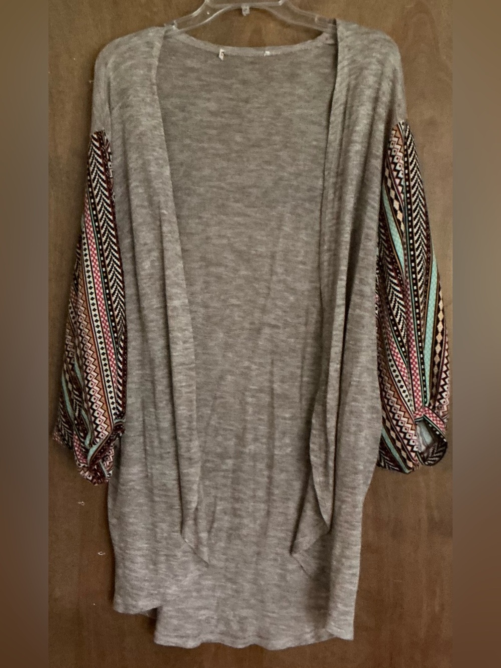 Flying Tomato Boho-Chic Open-Front Draped Cardigan With Balloon Sleeves M/L